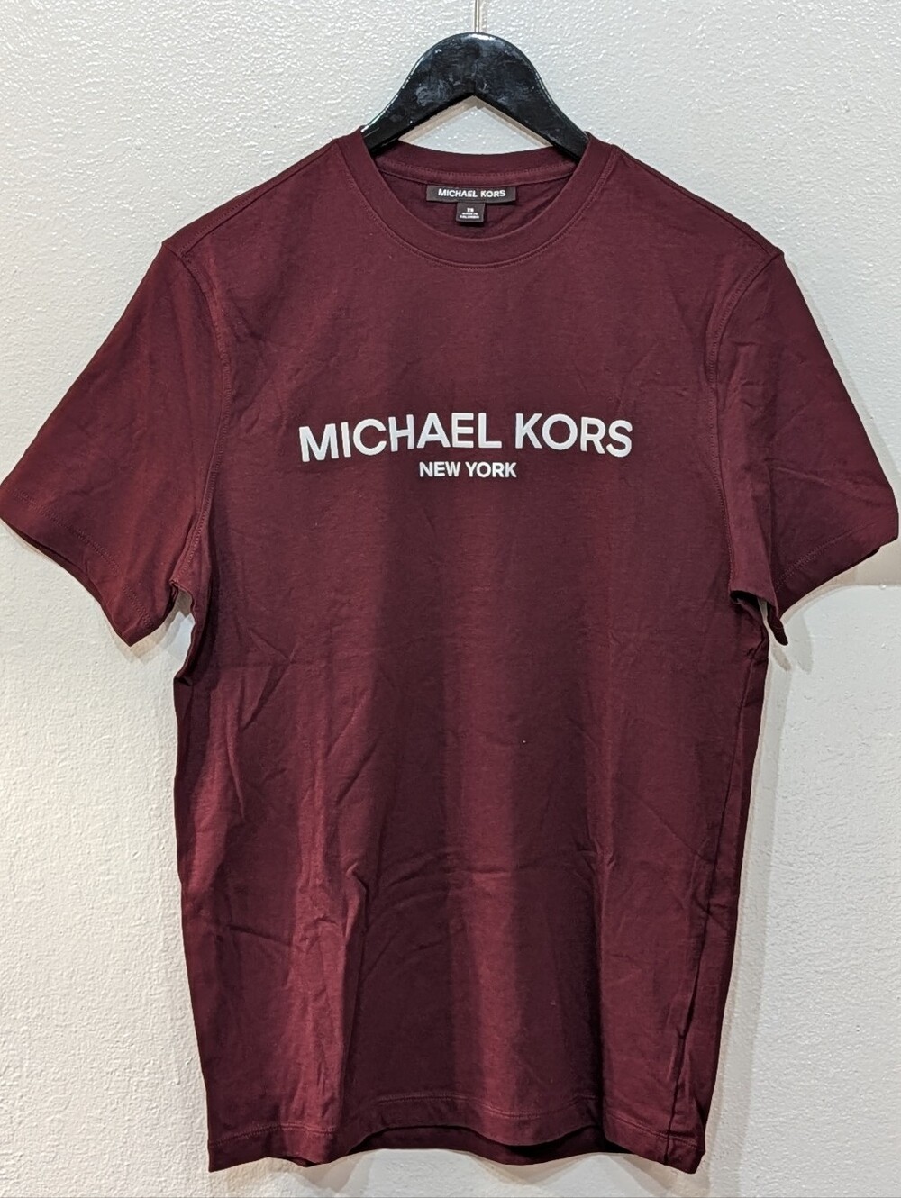 Michael Kors Men’s Maroon Crew Neck Logo T-Shirt